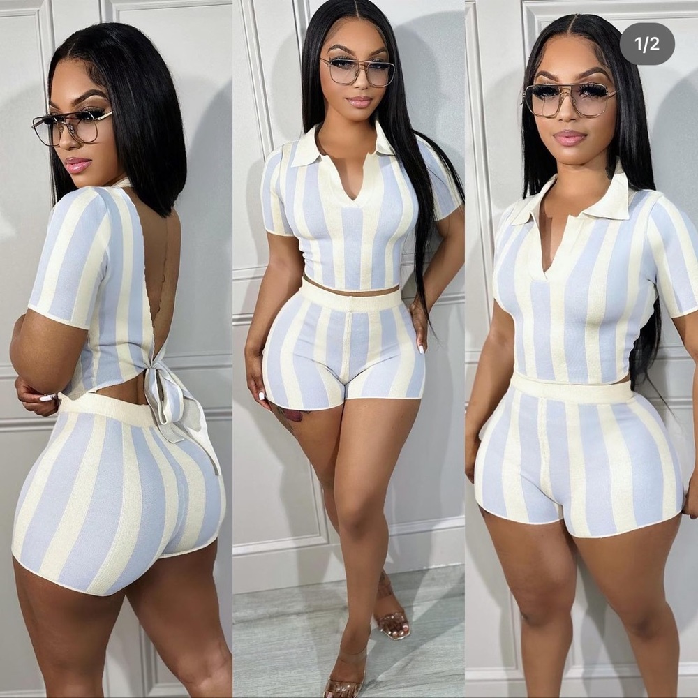 two piece short set.